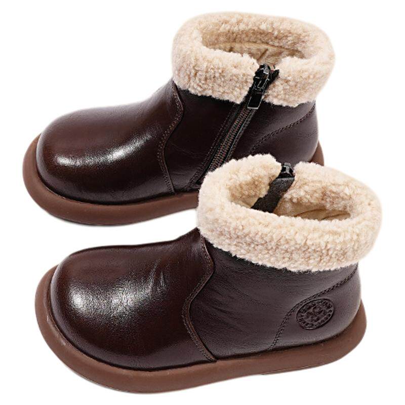 书萌男女童雪地靴加绒棉靴