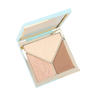 彩棠三色修容盘哑光高光修容一体盘阴影提亮眼影遮瑕盘mini迷你