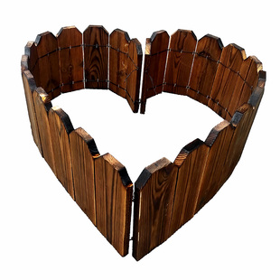 弯曲花园围栏弧形木栅栏草坪围挡围栏装饰防腐木篱笆庭院栅栏装饰