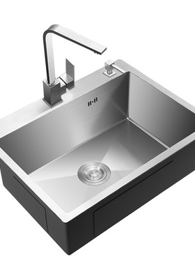 不锈钢加厚套餐台上盆手工水槽