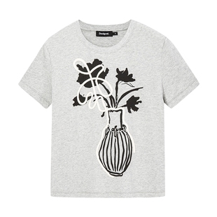 Desigual插画风格印花宽松女士T恤