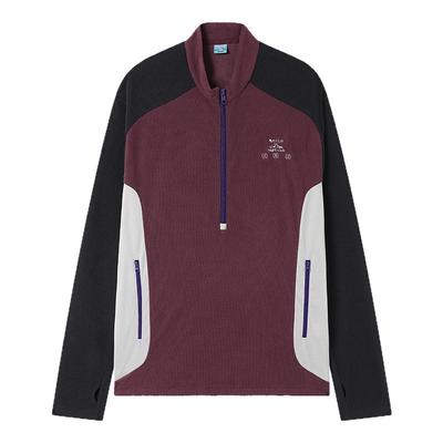 CryingCenter中性绒感华夫格半高领拉链户外运动罩衫运动卫衣长袖