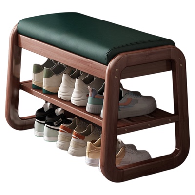 实木储物换鞋凳鞋架，一凳多用