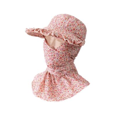 防风防尘护脸护颈骑车遮阳帽女