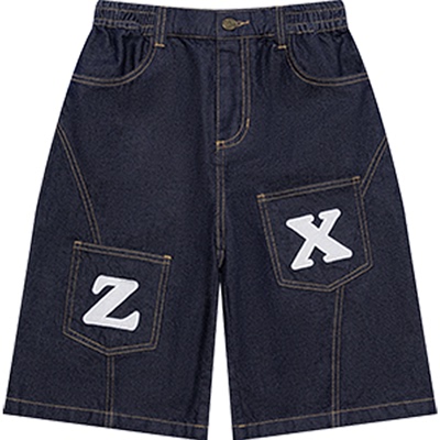 XXZXX牛仔七分短裤男女潮牌童装