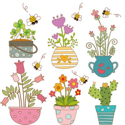 厕所瓷砖贴纸自粘装饰花瓶贴画