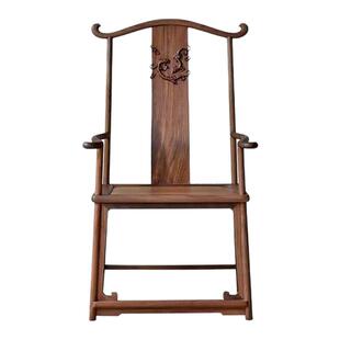 龙椅主人椅黑胡桃木中式主椅泡茶专用茶椅四出头官帽椅实木太师椅