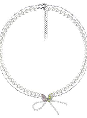 roole锆石珍珠蝴蝶结少女千金