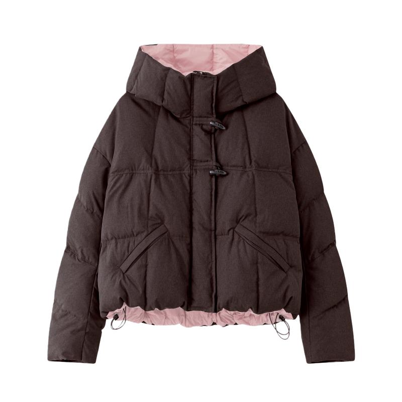 2025冬季新款短款连帽90白鸭绒羽绒服女加厚保暖显瘦面包服外套