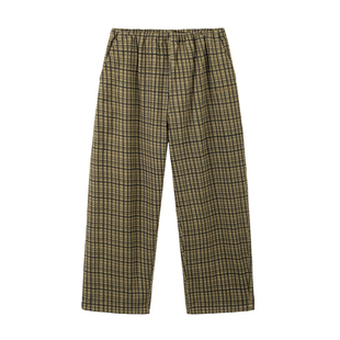 CoosRetro 美式复古包针绣格子休闲裤男女夏季直筒百搭情侣长裤潮