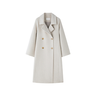 TEASEL「质感诗篇」抗静电羊绒混纺含导电纤维优雅立领单面大衣