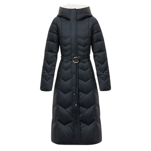 【博主同款】珂莱蒂尔冬季御寒保暖中长款白鹅绒羽绒服外套女