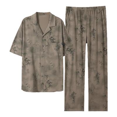 国风睡衣男士夏季纯棉短袖家居服