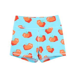 HARDSHIP|西红柿 骑行CrossFit速干女短裤 蓝色高弹提臀花花短裤