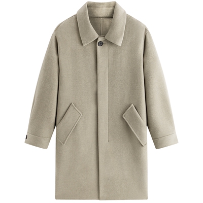 【商场同款】太平鸟男装休闲毛呢大衣男士时尚羊毛大衣B1AAF4415@