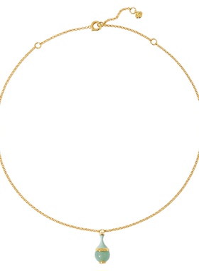 HERBE合璧 福禄来春瓶项链新中式锁骨链东陵玉珐琅吊坠日常百搭女