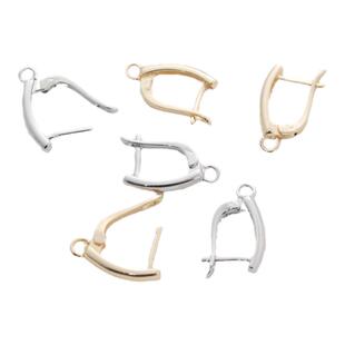 14k包金保色耳钩耳挂卡扣diy材料方形耳钉挂圈半成品饰品耳勾配件