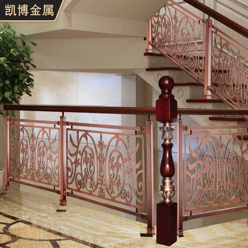 铜铝护栏花板楼梯扶手别墅复式阁楼梯踏步板家用整梯设计轻奢风