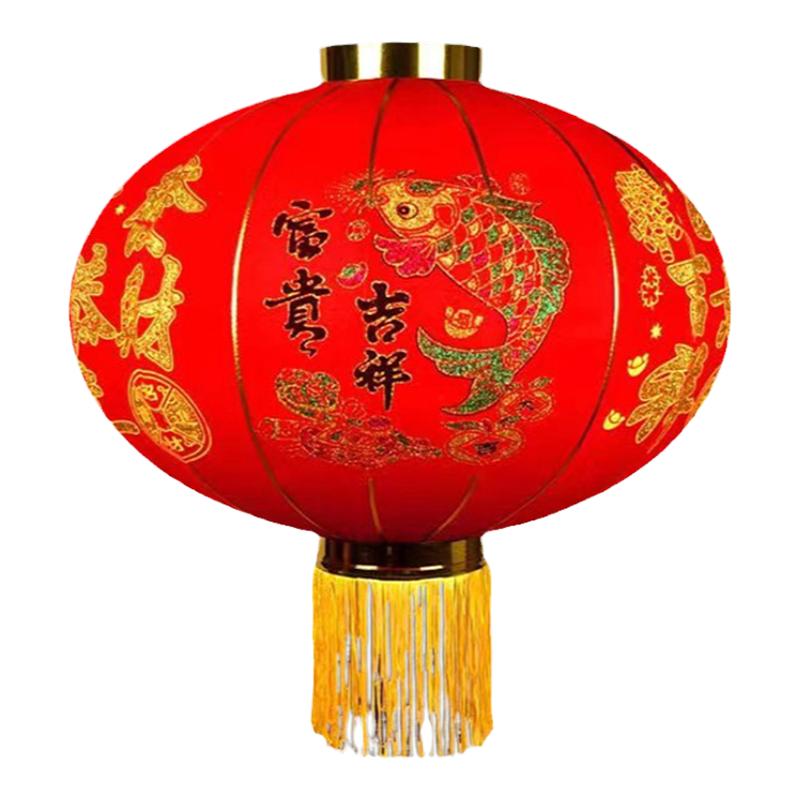 2024新年植绒灯笼户外大红灯笼