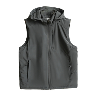 轻 软 男士立领可拆卸连帽马甲 保暖夹棉休闲坎肩无袖外套 冬k