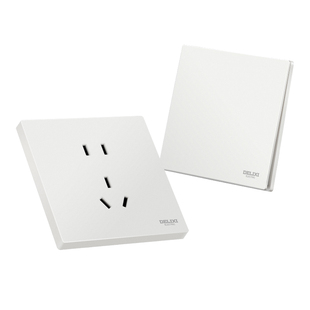 德力西开关插座官方旗舰店菱花白816哑光肤感五孔16a墙壁暗装面板