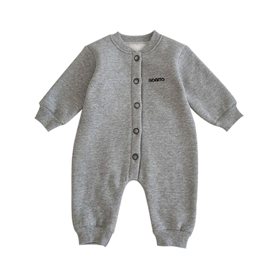 ins2025新生儿衣服加厚春季宝宝纯色包屁衣爬爬服加绒婴儿连体衣