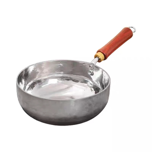 章丘手工锻打纯钛奶锅婴儿辅食锅加深无涂层不粘锅全钛小锅平底锅