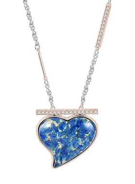 伊泰莲娜合金心形海蓝女毛衣链