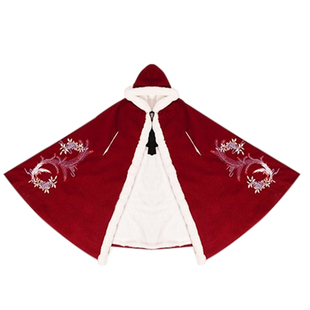 纳兰词斗篷汉服女长款加绒加厚保暖中国风披风披肩秋冬连帽毛领