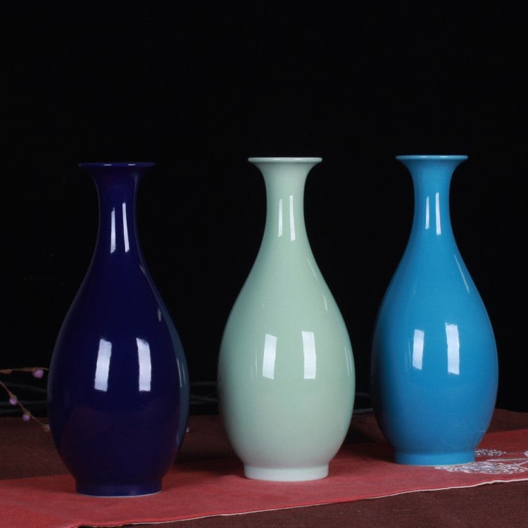 陶瓷花瓶摆件 颜色釉玉壶春瓶现代简约创意手工陶瓷装饰品混批