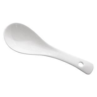 陶瓷纯白汤勺调羹大碗喝汤直柄长勺拉面碗勺麻辣烫粉面勺餐厅家用