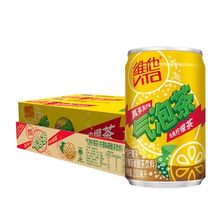 【立即购买】Vita维他气泡柠檬味碳酸茶饮料饮品200ml*12罐装