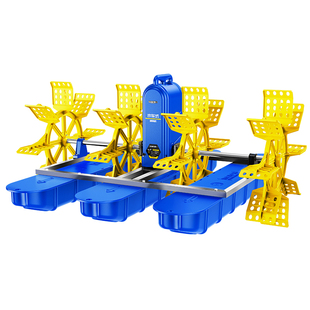 绿一新型水车式鱼塘增氧机曝气鱼塘叶轮式氧气机池塘鱼池增氧泵