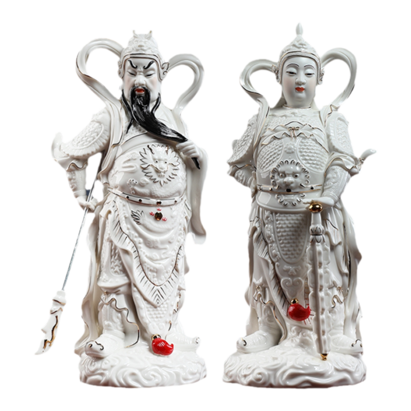 戴玉堂陶瓷摆件《珈蓝韦陀菩萨》关公佛像客厅供奉家用家居饰品