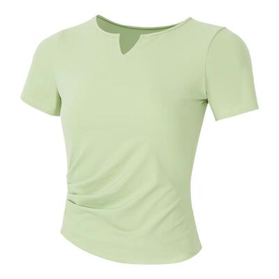 带胸垫瑜伽服女春夏普拉提健身上衣运动T恤跑步高级显瘦速干套装