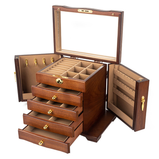 实木首饰盒大容量高档精致木质复古国风饰品新婚结婚礼物实用盒子