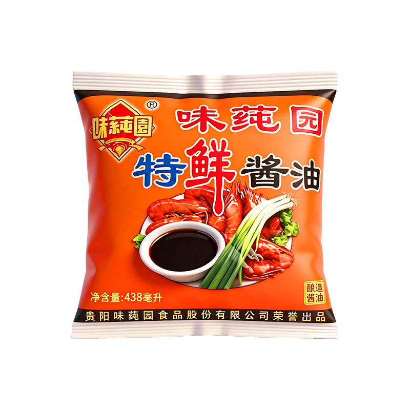 味莼园特鲜酱油袋装438ml*30袋整箱整件商用酒店直供老贵阳酱油