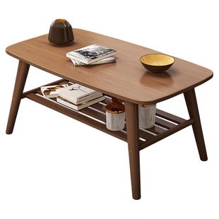 日式简约茶几客厅家用茶桌北欧喝茶现代桌子边几竹子双层小茶几