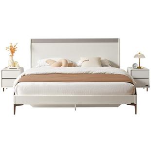 全友家居奶油风1米8双人床卧室小户型网红款收纳储物1.5m单人床