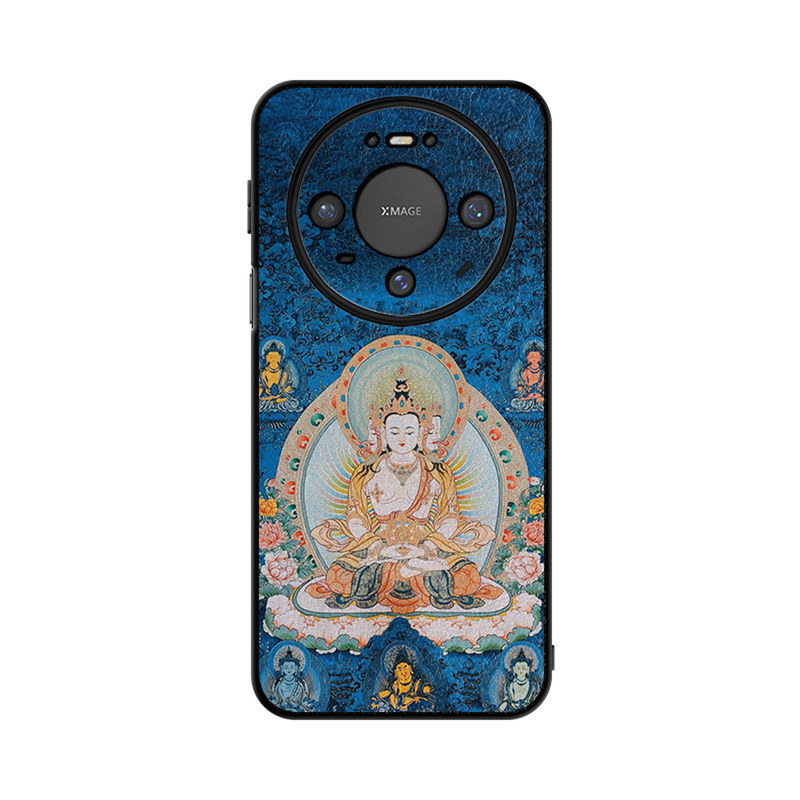 适用华为mate80promax手机壳大日如来mtae70rs非凡大师版素皮保护套mate60pro+生肖羊猴本命佛藏式唐卡佛像男