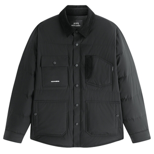 【商场同款】太平鸟男装轻薄羽绒服冬新款衬衫式外套潮B2ACF420F