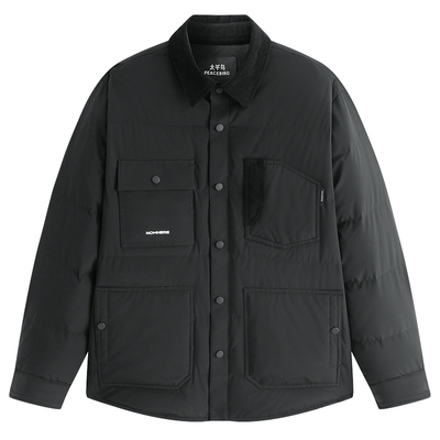 【商场同款】太平鸟男装轻薄羽绒服冬新款衬衫式外套潮B2ACF420F