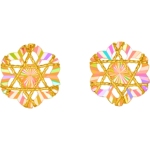 周六福5G黄金时尚简约幻彩花耳钉女计价足金耳饰送女友妇女节礼物