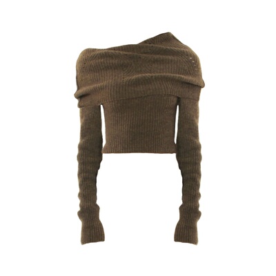 羊驼毛套头高领多种穿法针织衫