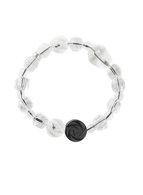 瑰意白水晶手链黑曜石925银串珠手串2025新款时尚小众高级感手饰