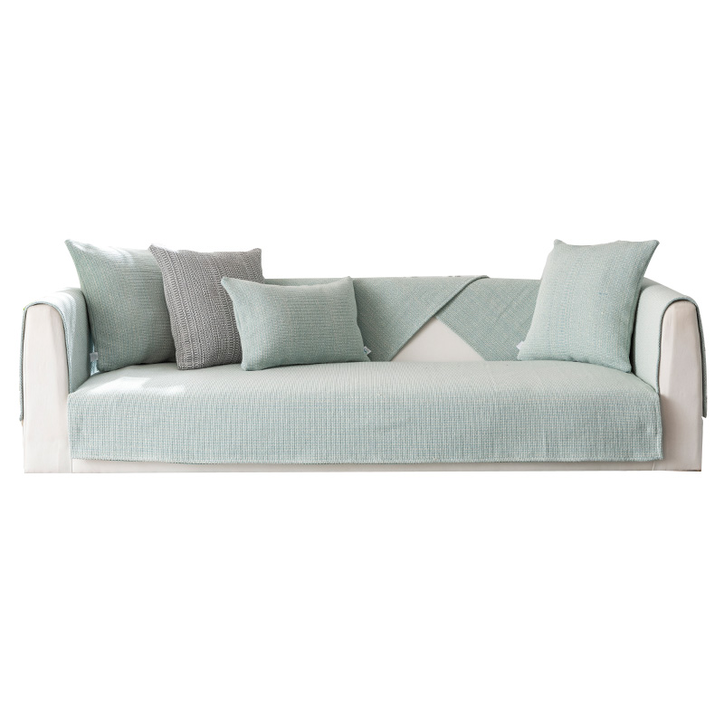 棉麻同色沙发垫四季通用防滑简约现代轻奢布艺居家坐垫靠背巾清凉