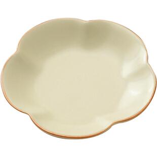 米黄汝窑陶瓷中式果盘小果碟茶点盘杯垫托盘小吃碟精致甜品点心碟