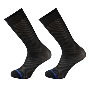 子墨男士丝袜秋冬薄款商务长筒性感黑色纹理正装袜绅士防臭西装袜