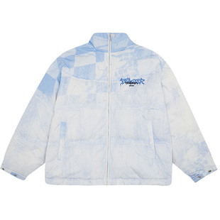 BEASTER奥莱鬼脸渐变立领羽绒服冬季白鸭绒无性别潮牌外套