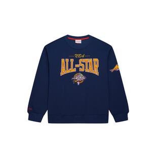 mitchell&nessNBA官方全棉全明星圆领卫衣长袖男秋冬保暖舒适